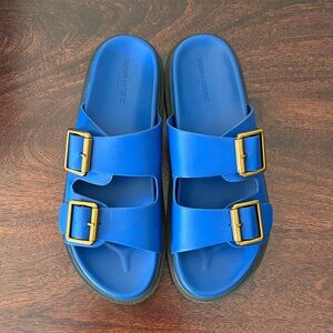 Banana Republic Factory Double Strap Buckle Sandal in Cape Blue (Size 8)